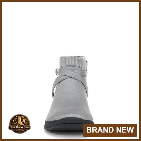 Women's Comfortable Ankle Booties Stretch Knit 1.25" Wedge Heel - Picture 3 of 8